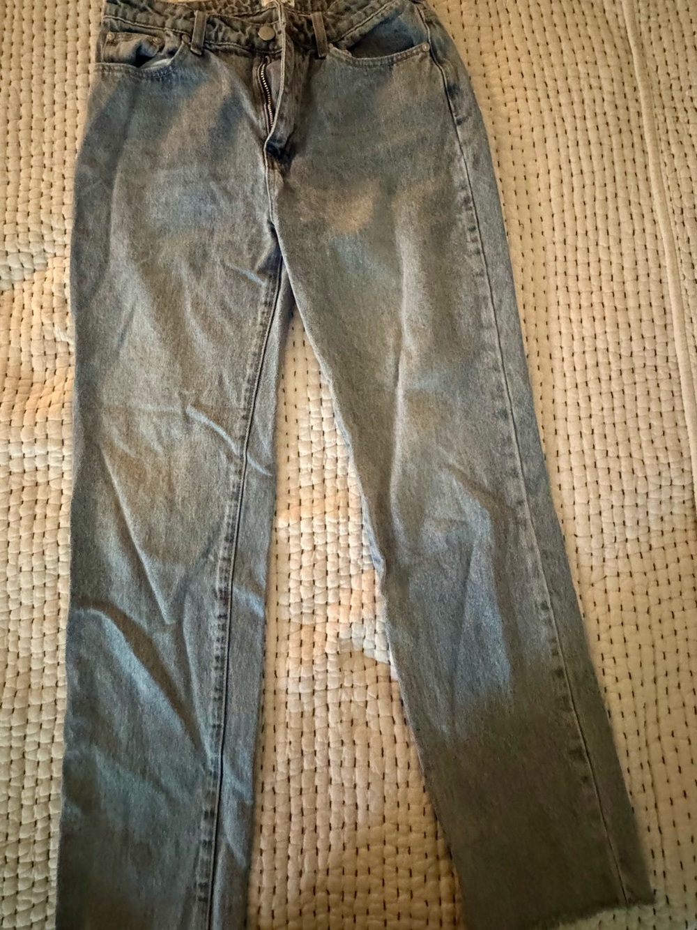 superdown Straight Leg High-Rise Jeans in Light Blue Wash